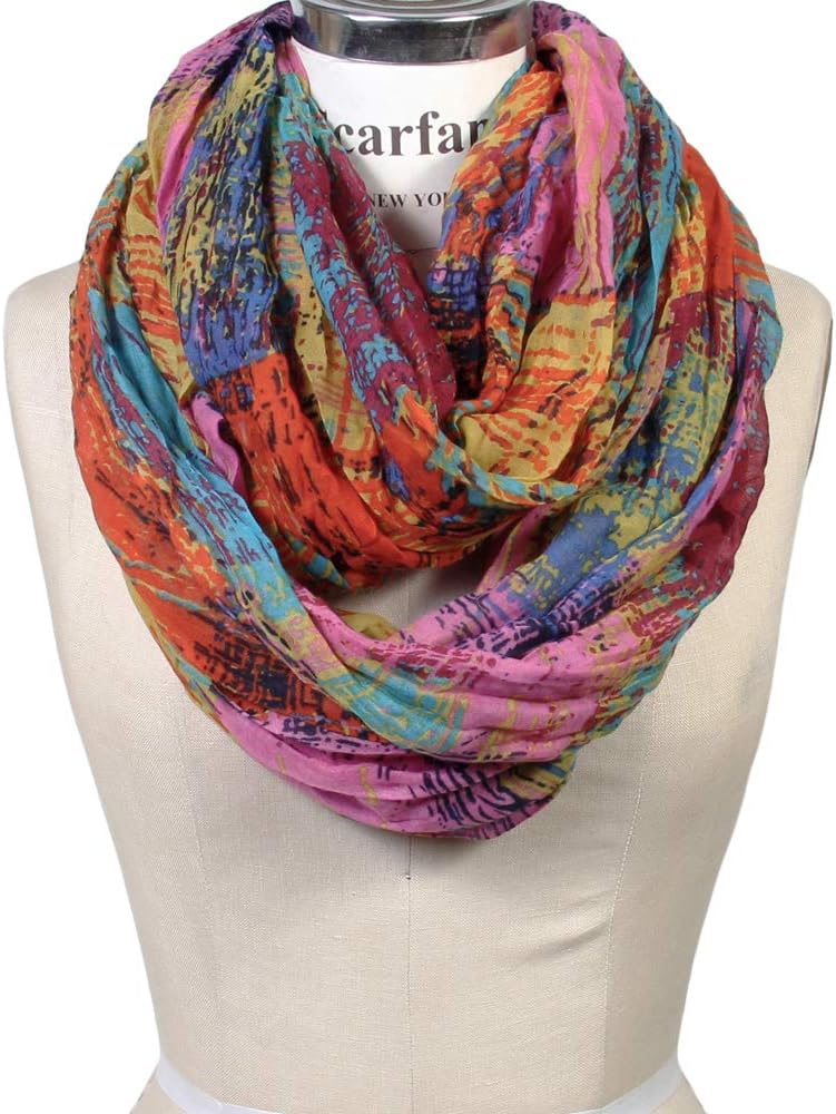 Scarfand's Mixed Colors Oil Paint Versatile Lightweight Fashion Infinity Scarves Head Wrap - Image 2
