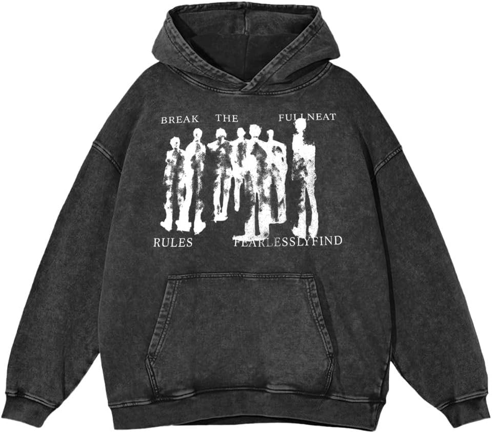 Men’s Graphic Hoodie Sweatshirt Unisex Oversized Long Sleeve Pullover with Front Pouch Pocket
