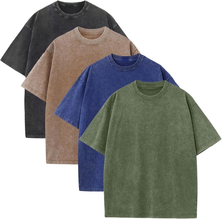 KEEPSHOWING Mens Oversized T Shirts Acid Wash Loose Fit Vintage Washed Tee Shirt Short Sleeve Streetwear Casual T-Shirts