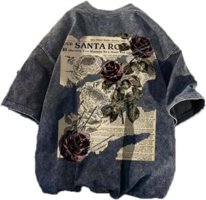 Dynict Unisex Y2k T-Shirt Rose Lett...