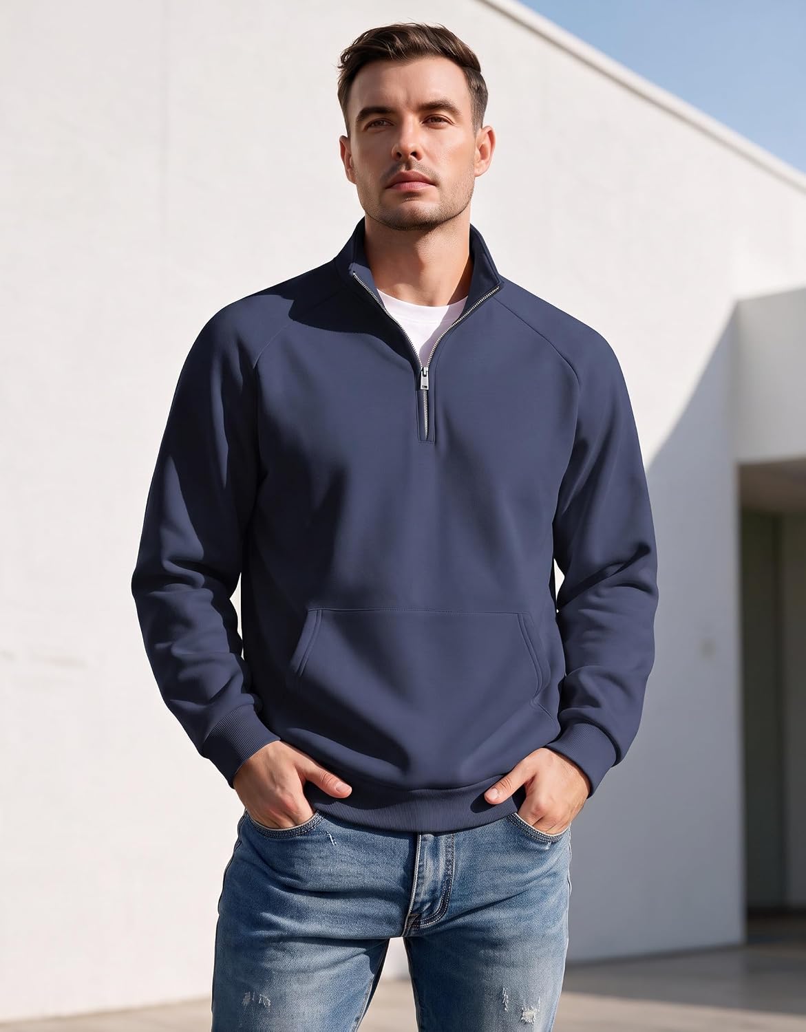 COOFANDY Mens Quarter Zip Pullover 2026 Fleece Mock Neck Casual Sweatshirt - Image 2