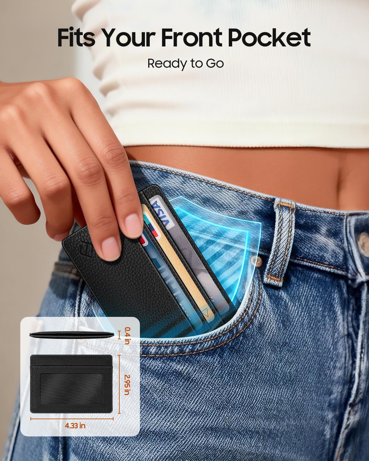 FINTIE Slim Minimalist Front Pocket Wallet RFID Blocking Credit Card Holder - Image 3