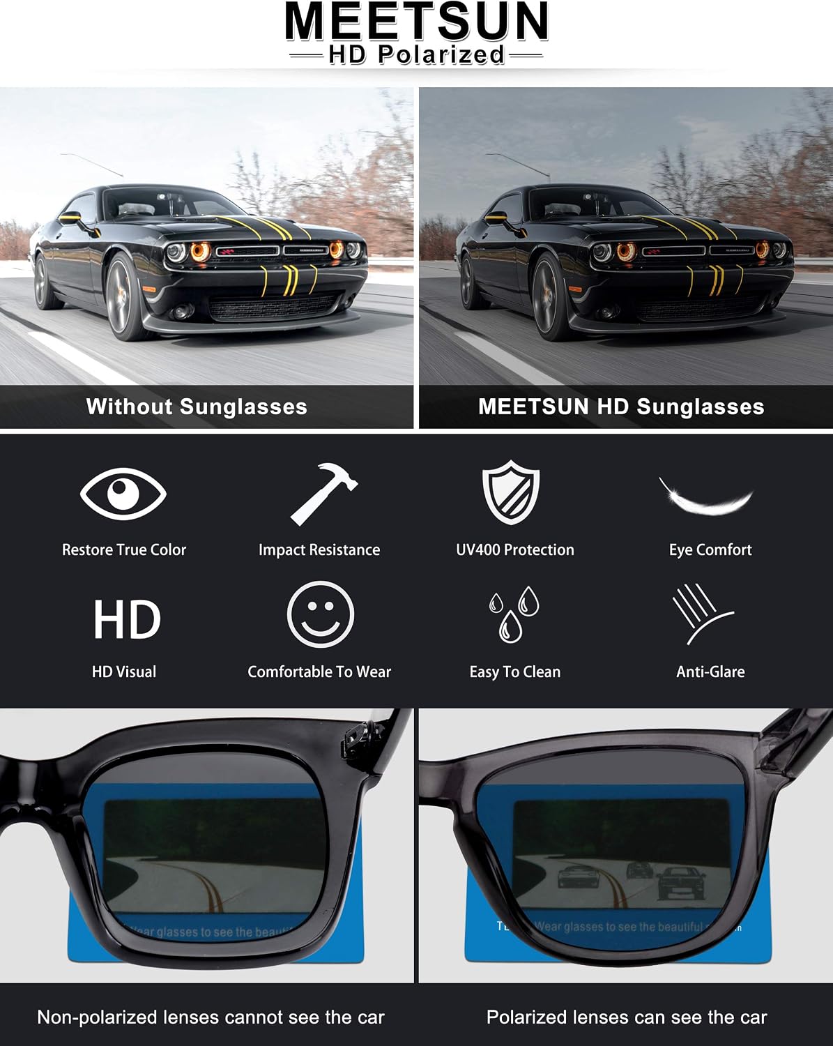 MEETSUN Polarized Sunglasses for Women Men Classic Retro Trendy Designer Style - Image 6