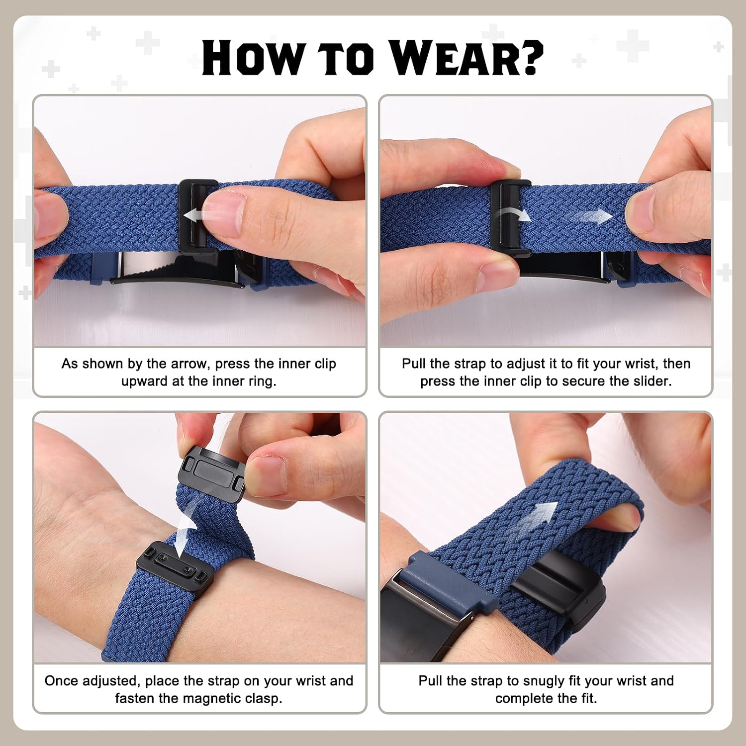 Custom Medical Alert Bracelets for Men Women, Adjustable Emergency ID Band Engraved Medical ID Bracelets for Men Stretchy Elastic Braided Wristband Stainless Steel Tag Medic Info Engraving - Image 8