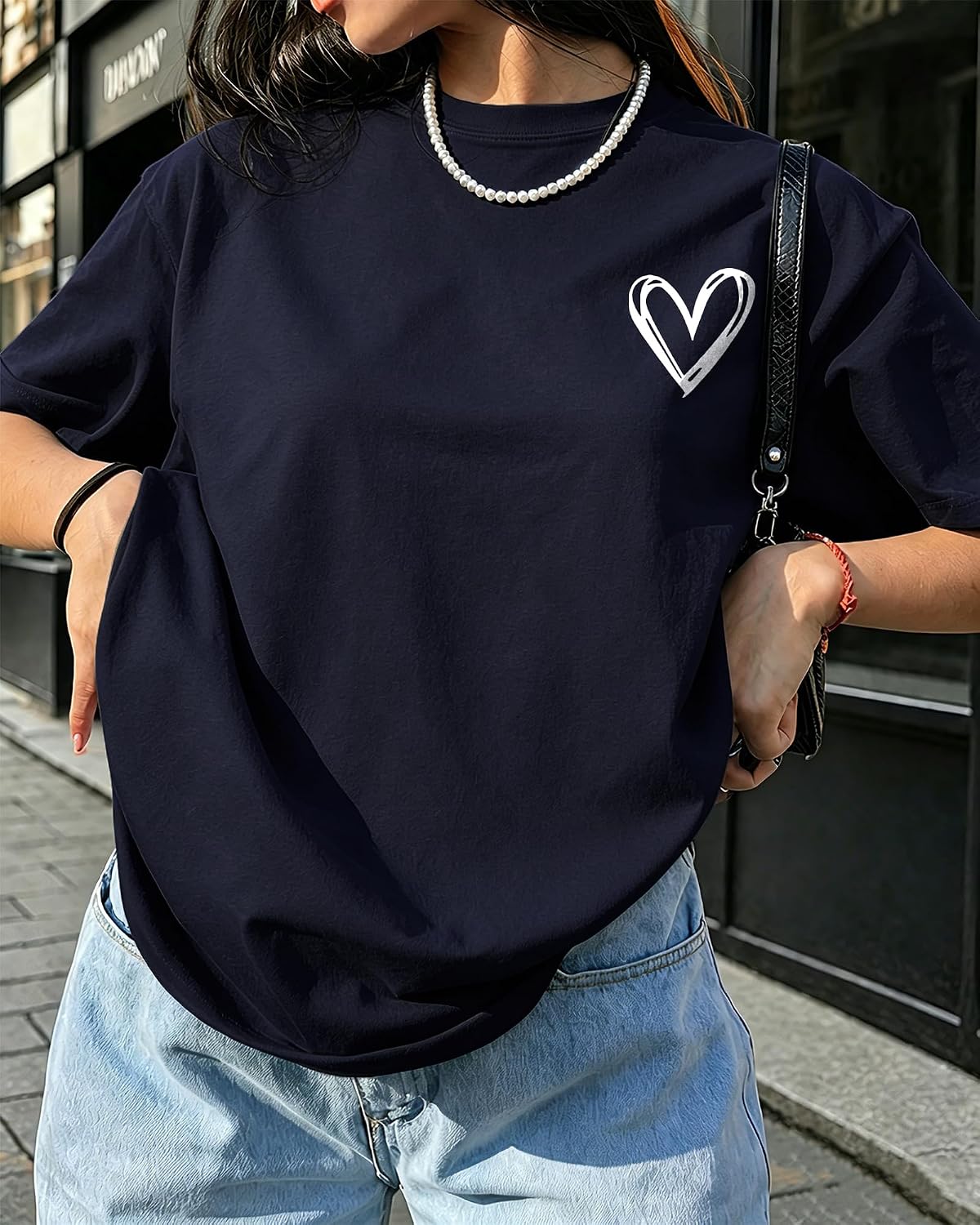 KUYIGO Unisex Heart Graphic T Shirt Men Women Matching Tee - Image 2