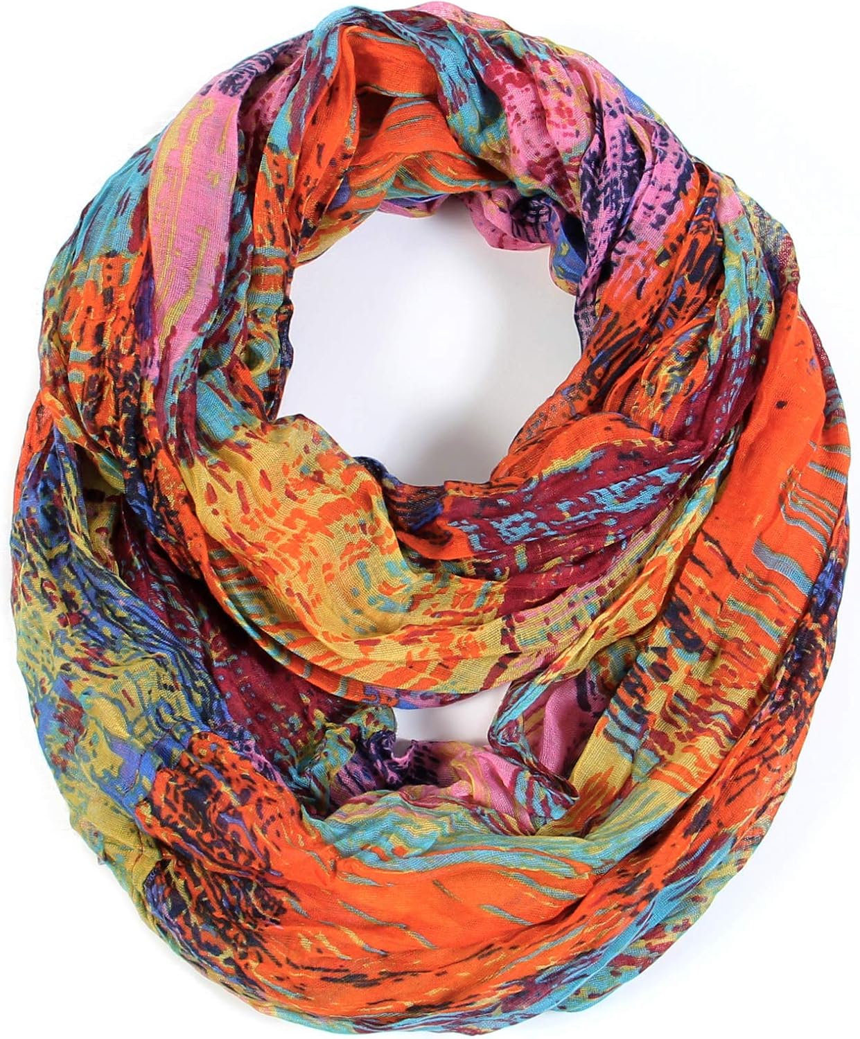 Scarfand's Mixed Colors Oil Paint Versatile Lightweight Fashion Infinity Scarves Head Wrap
