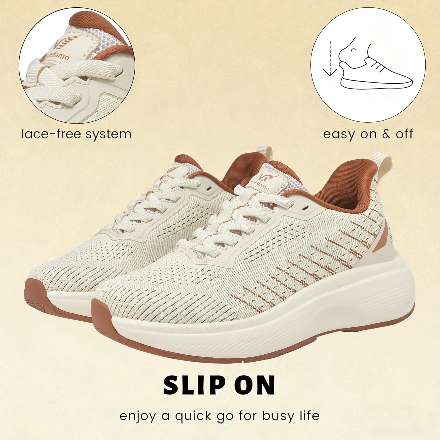 Wondamo Women's Walking Shoes Slip On (Runs Large: Order Size Down) Comfortable Rebound Running Tennis Shoes Lightweight Breathable Non Slip Supportive Casual Athletic Fashion Sneakers - Image 3