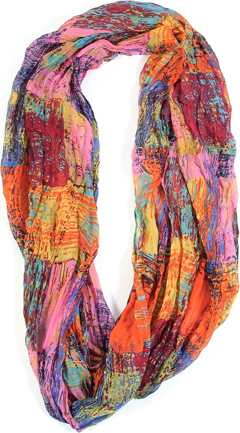 Scarfand's Mixed Colors Oil Paint Versatile Lightweight Fashion Infinity Scarves Head Wrap - Image 3