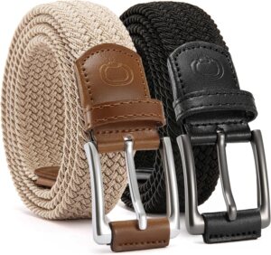 CHAOREN Stretch Belts for Men 2 Pac...