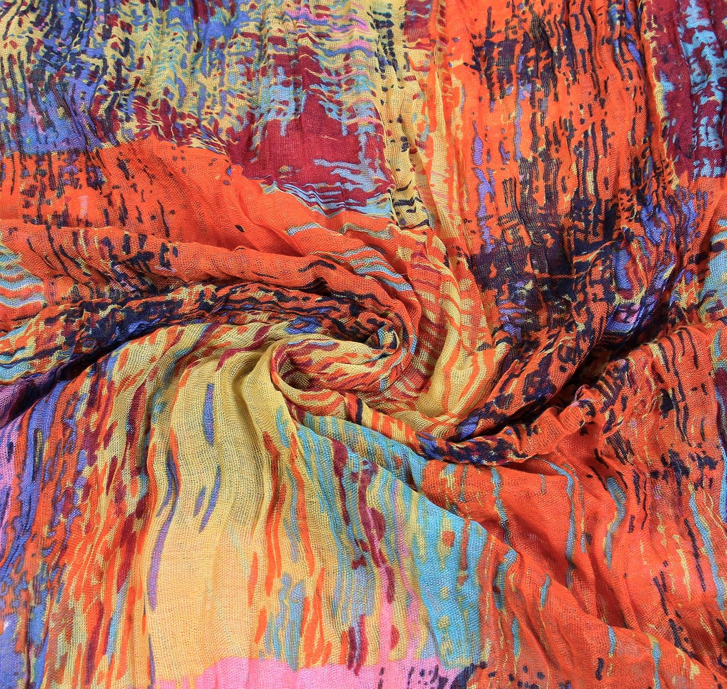 Scarfand's Mixed Colors Oil Paint Versatile Lightweight Fashion Infinity Scarves Head Wrap - Image 4