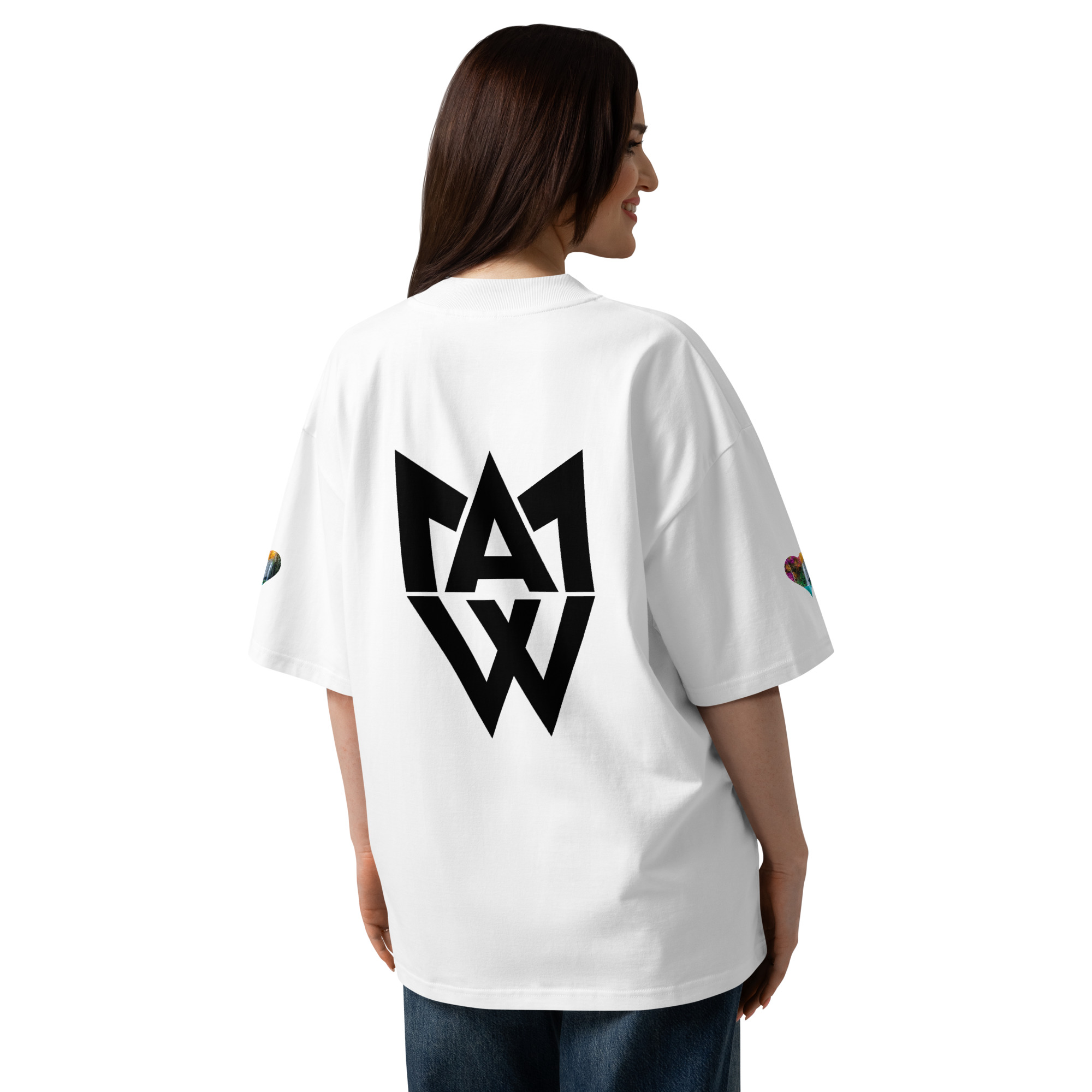 100 to 100 Give and Receive organic oversized high neck t-shirt