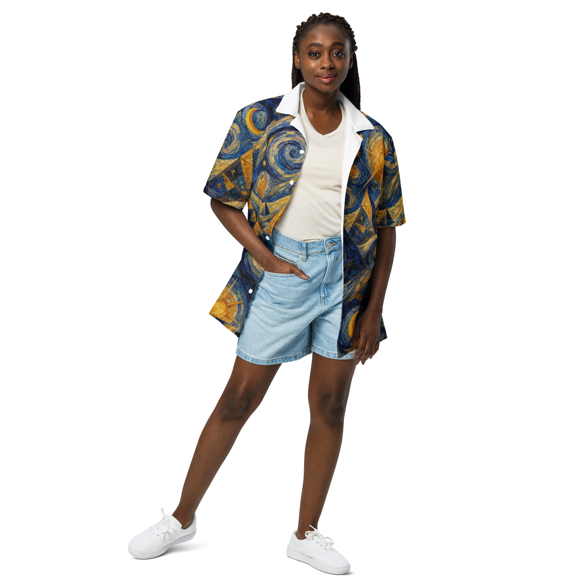 Pyramid Swirls in the sun Unisex button shirt