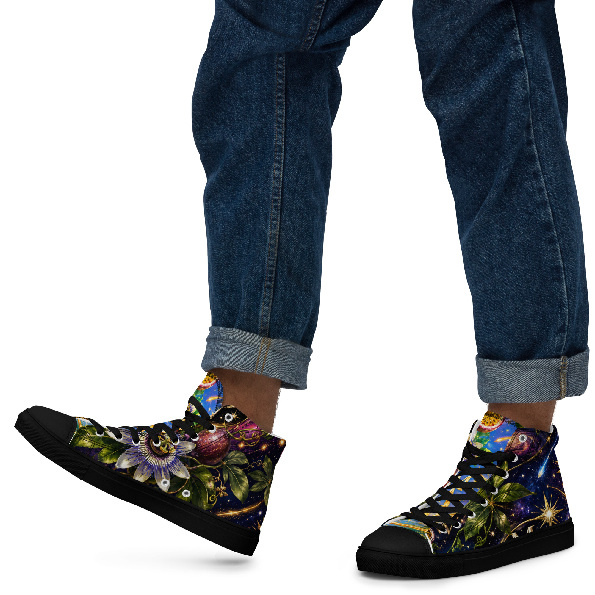 Rockin' Passion Fruit Pyramid high top canvas shoes