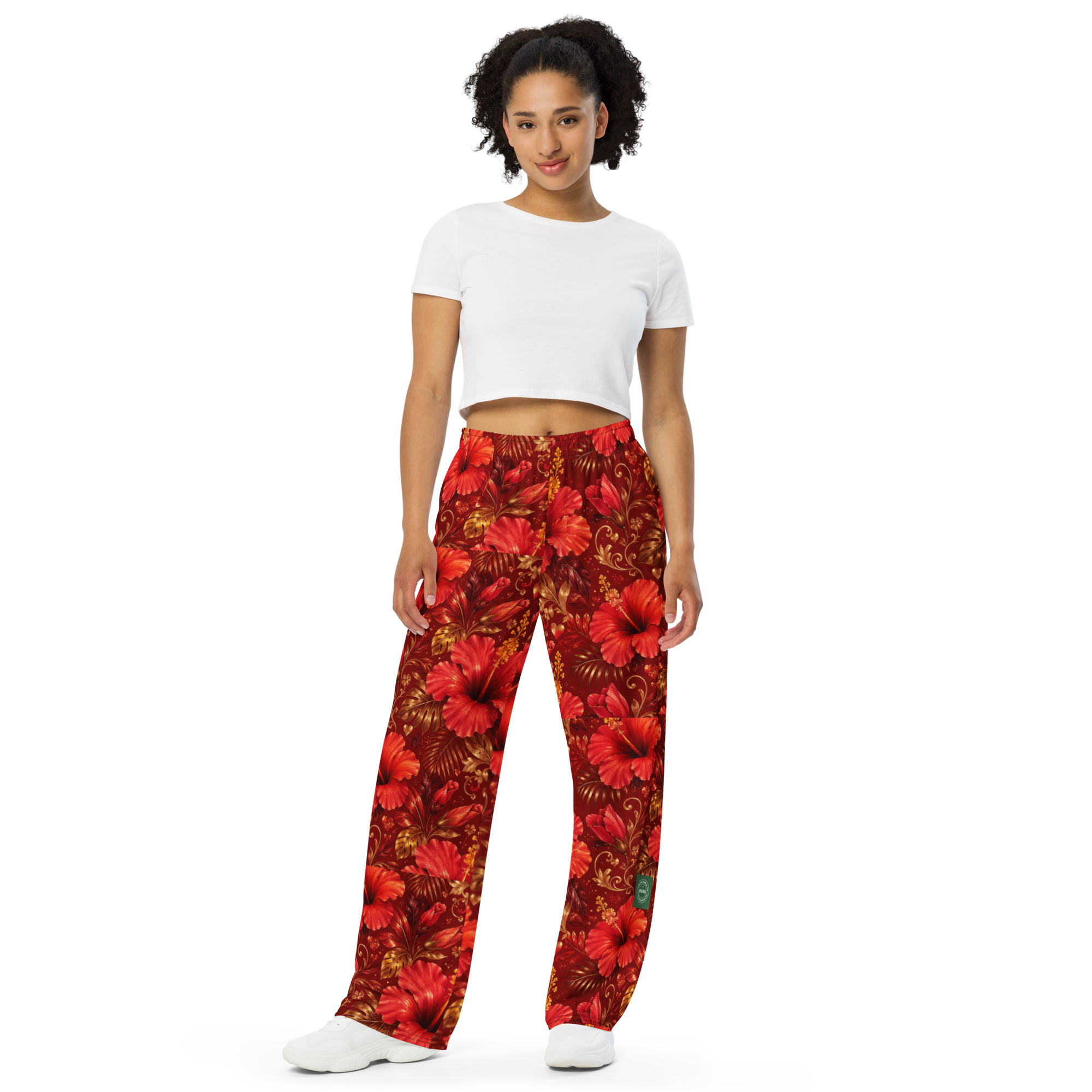 Hibiscus Pajama unisex wide-leg pants